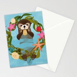 Sea Otter Holiday Card Stationery Cards