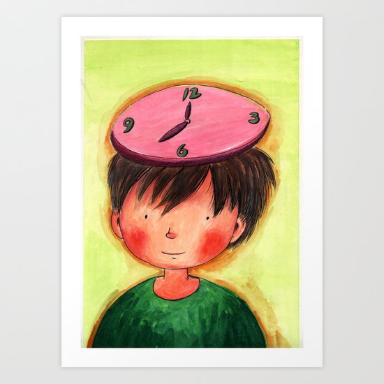 The Clock On My Head Art Print