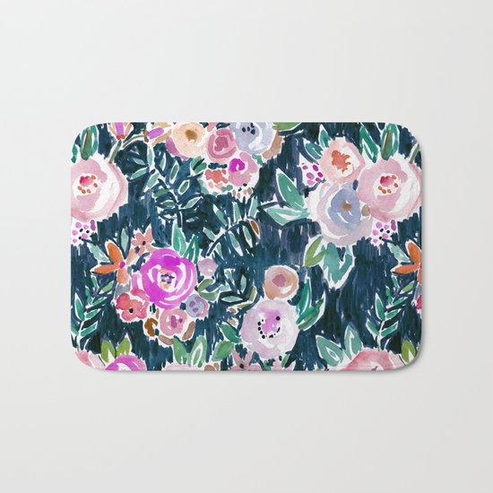 Midnight PROFUSION FLORAL Bath Mat