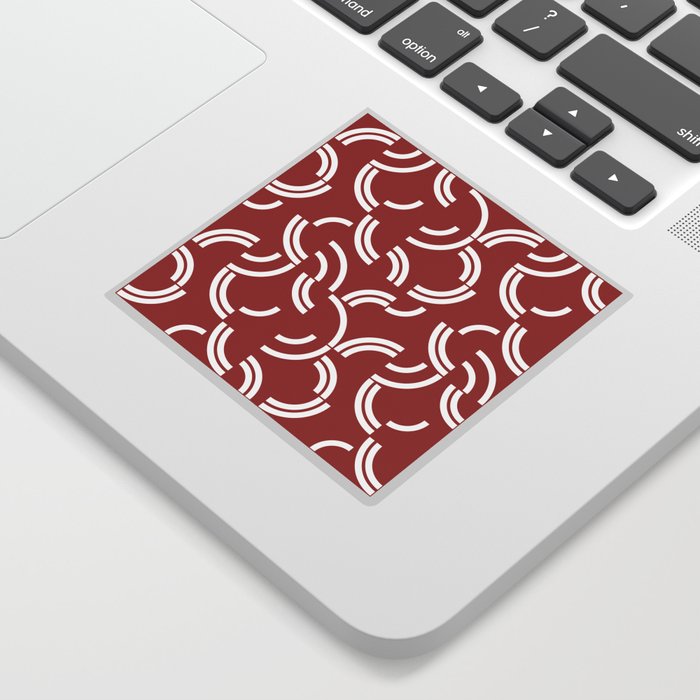 White curves on red background Sticker