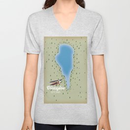 Lake Võrtsjärv Estonia map V Neck T Shirt