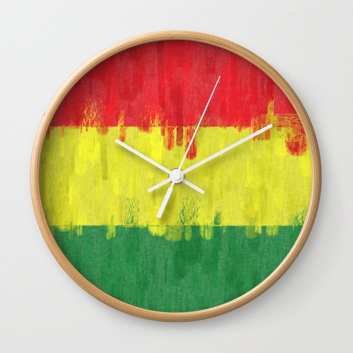 Bolivia Oil Painting Drawing Wall Clock