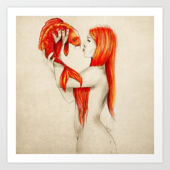 Playing Koi Art Print