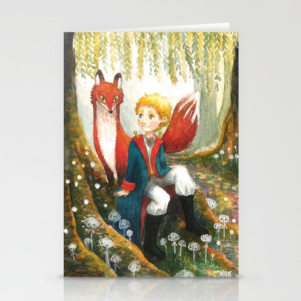 The little Prince and the fox Stationery Cards