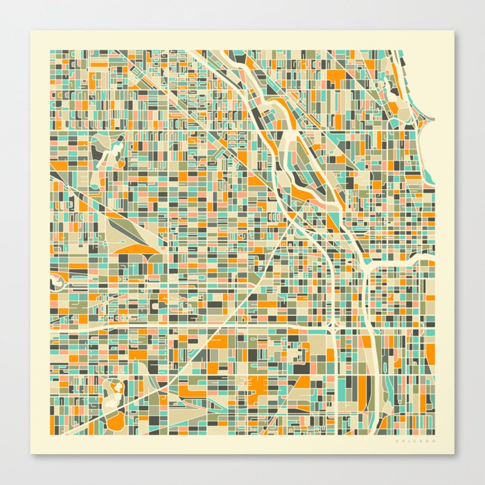 Chicago Map Canvas Print