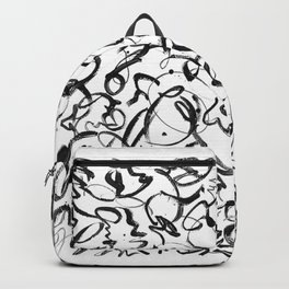 GiLGAMESH Backpack | Painting, Calligraphic, Script, Blackabstract, Linneaheide, Black And White, Expressionism, Minimalart, Bohoart, Ink 