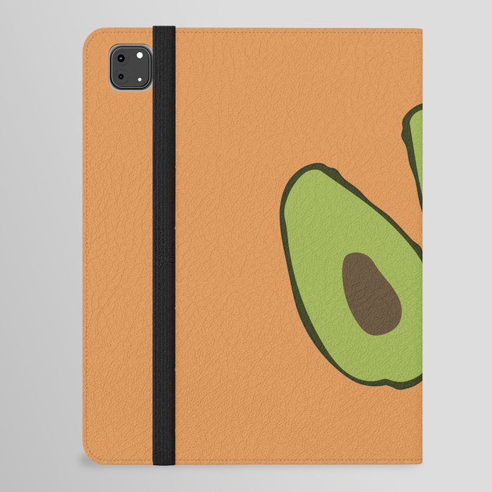 Avo - Minimalistic Avocado Design Pattern on Orange iPad Folio Case
