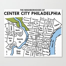 Neighborhoods of Center City Philadelphia Canvas Print