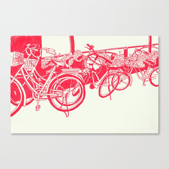 On Paper: Tokyo Bicycles Canvas Print