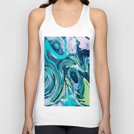 For Jayden: I colorful abstract painting in greens, purple, and blue by Alyssa Hamilton Art Unisex Tank Top