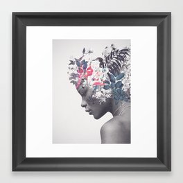Memento Framed Art Print | Bloom, Botanical, Curated, Beautiful, Blue, Grey, Red, Portrait, Frankmoth, Roses 