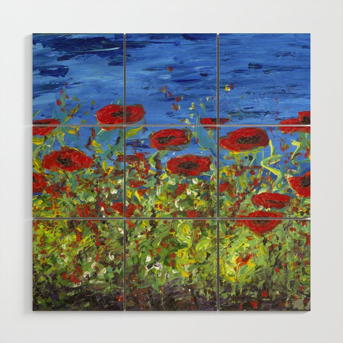 Poppy Field Wood Wall Art