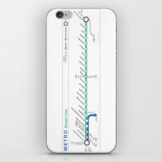Twin Cities METRO Green Line Map iPhone & iPod Skin