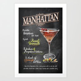 Cocktail bar drink Art Print