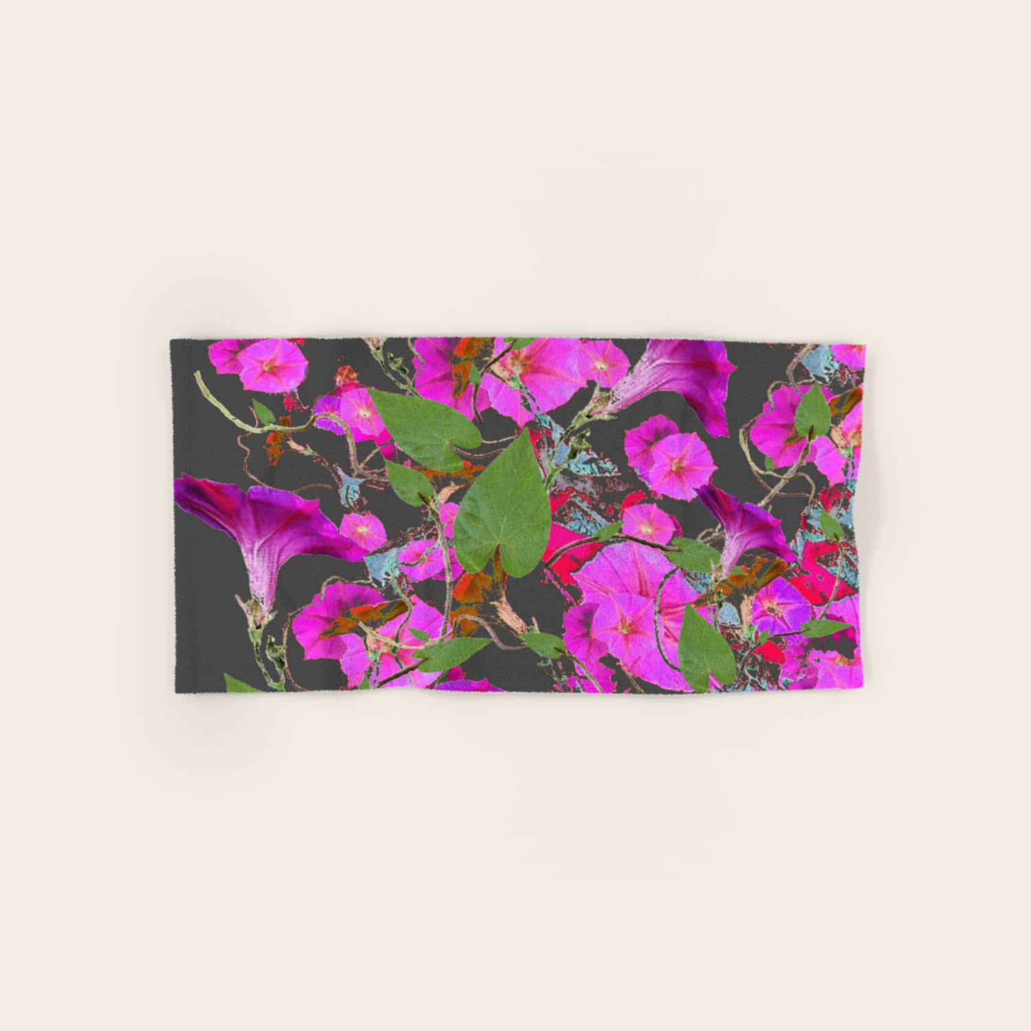 Decorative Pink Morning Glories On Grey Art Design Hand Bath