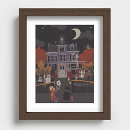 Halloween house Recessed Framed Print