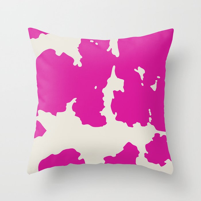 Retro 70s Hot Pink Animal Print  Throw Pillow