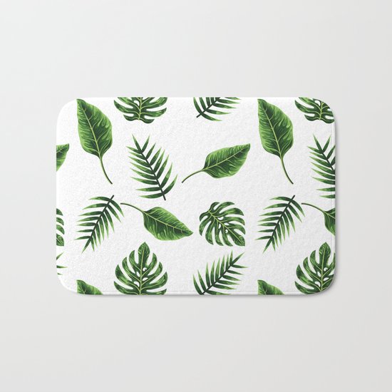 TROPICAL LEAVES 3 Bath Mat