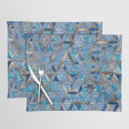 Flower of Life pattern- Blue Gemstones and gold Placemat