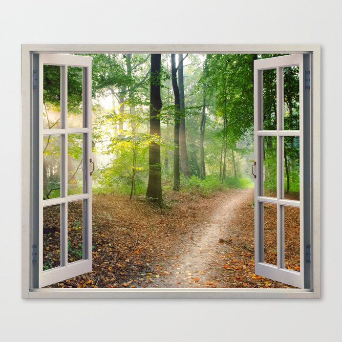 Window Tapestries Style Canvas Print