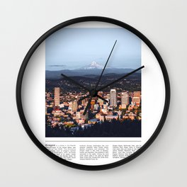 Portland Skyline Wall Clock