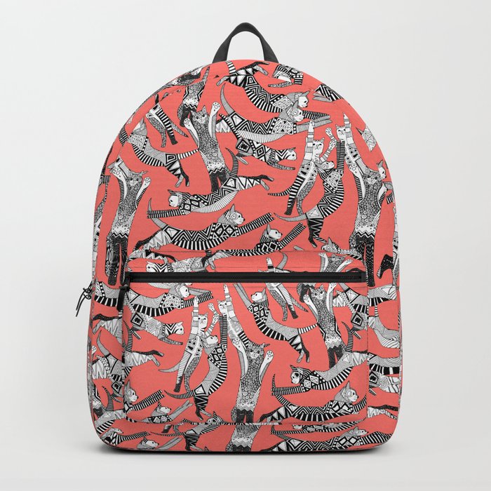 cat party blush coral Backpack