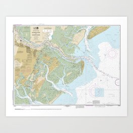 Savannah River and Wassaw Sound Nautical Chart 11512 – Coastal Georgia and South Carolina Art Print