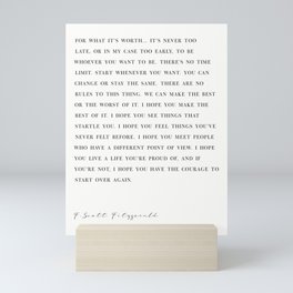 F.Scott Fitzgerald - For what it's worth  Mini Art Print