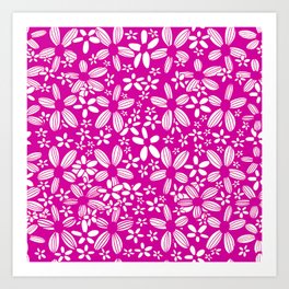 Funky Pink Floral Art Print