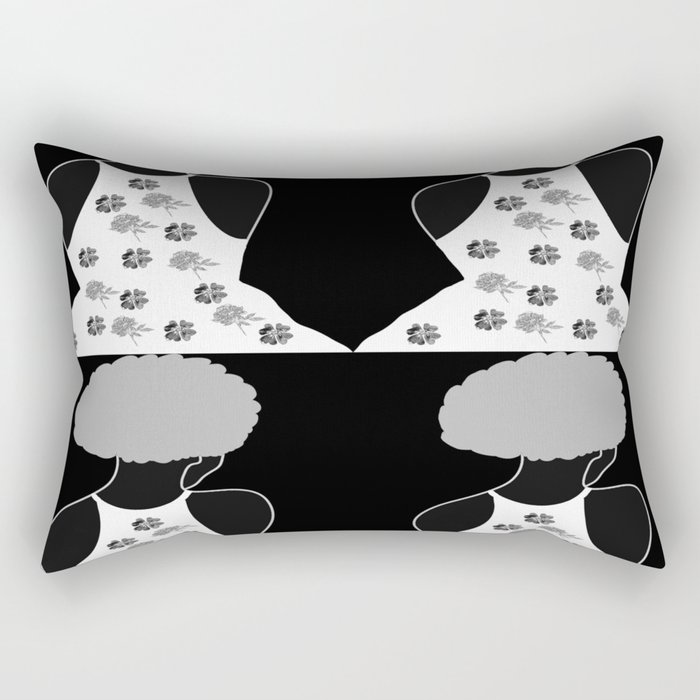 Woman At The Meadow Vintage Dark Style Pattern 05 Rectangular Pillow