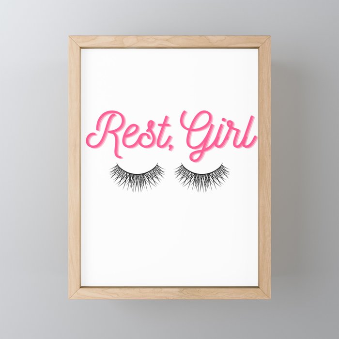 Rest, Girl Framed Mini Art Print