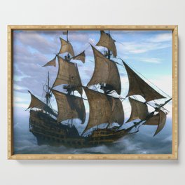 Ancient Spanish Galleon Serving Tray