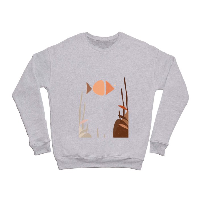 Underwater - Minimal Abstract - Brown Crewneck Sweatshirt