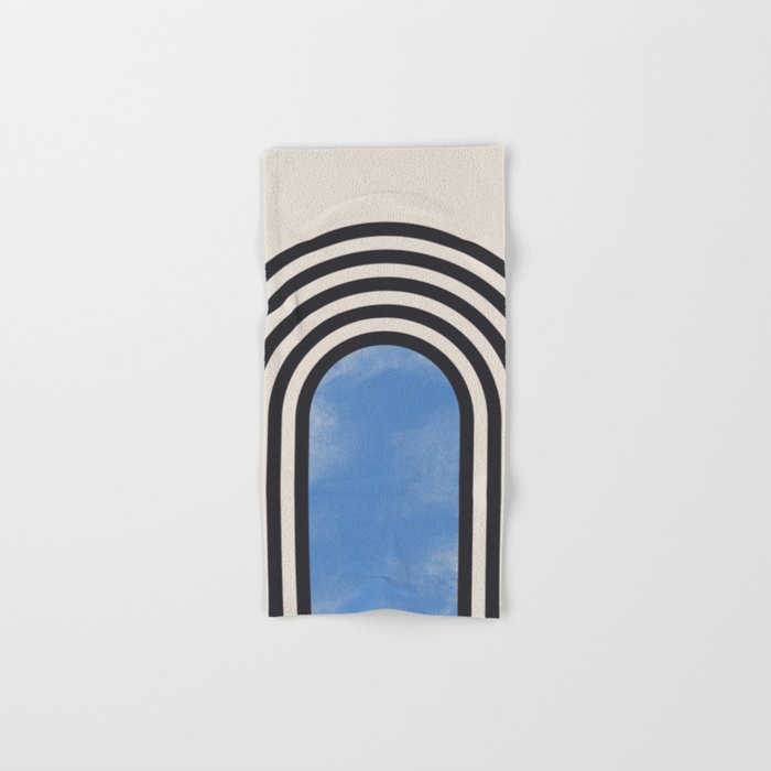 Minimalist Arches in Black and Blue  Hand & Bath Towel