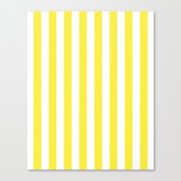 Yellow and White Cabana Stripe Pattern Canvas Print