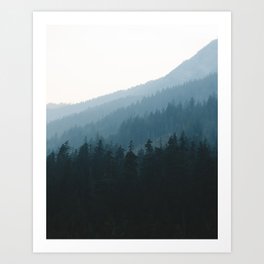 Hazy British Columbia Mountains Art Print