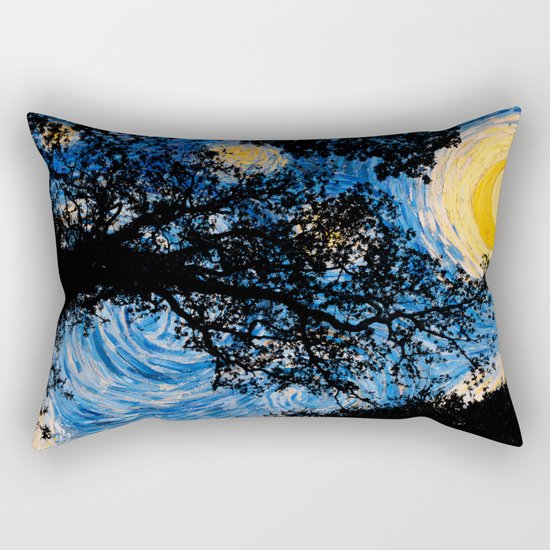 Starry Forest Night Rectangular Pillow