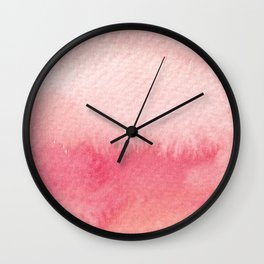 Pink pastel tones gradient _Hand Painted watercolour  Wall Clock | Blush, Rose, Pattern, Neapolitanpalette, Pop Art, Pinkpainting, Georgiapeach, Watercolourpainting, Lightrose, Lines 