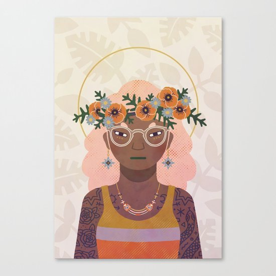 Flora Portrait Canvas Print