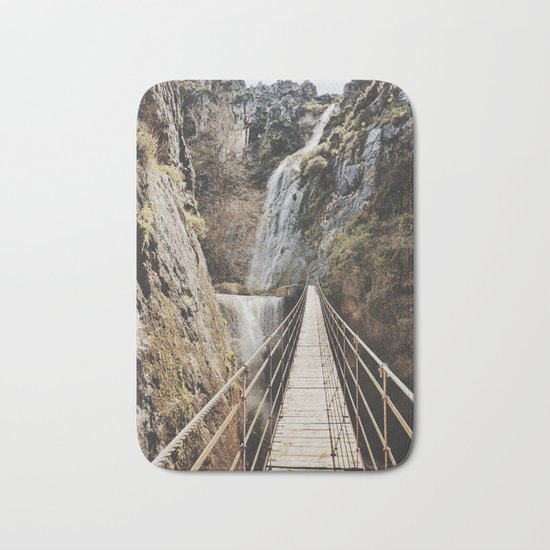 "The Bridge". At the mountain. Retro Bath Mat