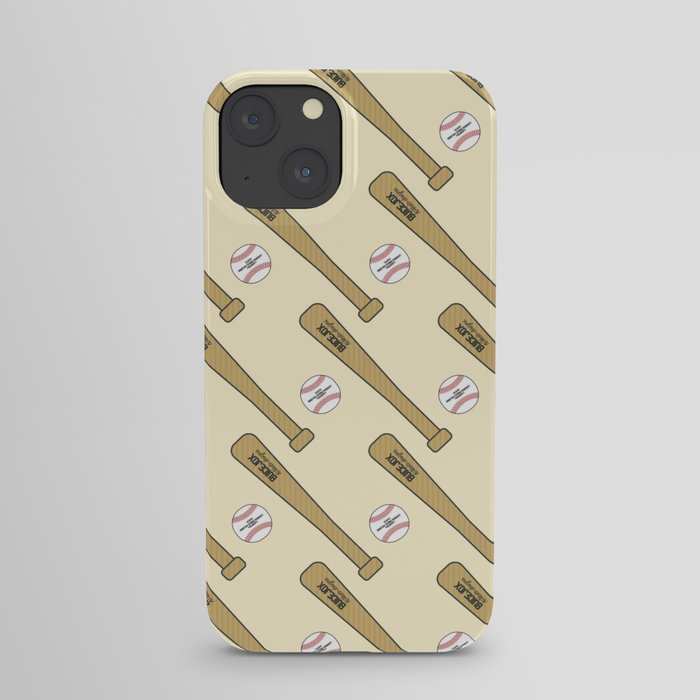 Baseball Bat and Ball Pattern (Beige) iPhone Case