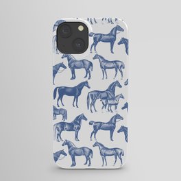 Vintage Blue Horses iPhone Case