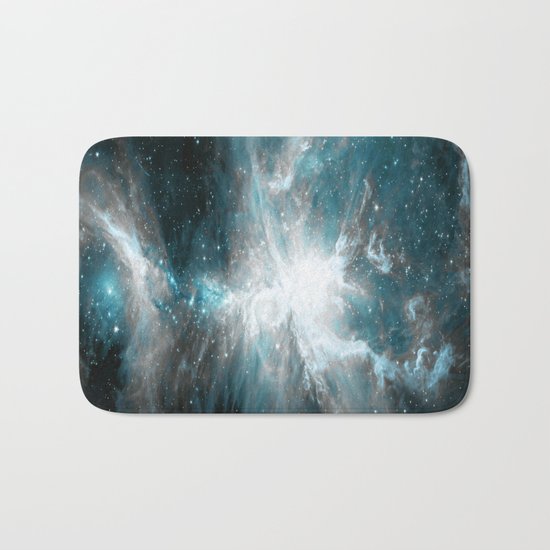 Orion Nebula Teal Gray Galaxy Bath Mat