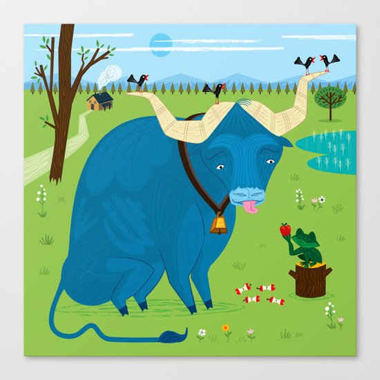 The Ox and The Frog Canvas Print