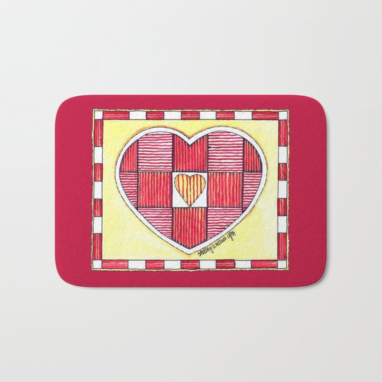Pinstripe Heart Bath Mat