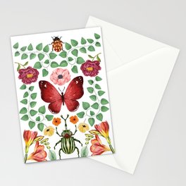 Butterfly and Beetles Natural History Illustrations Stationery Cards