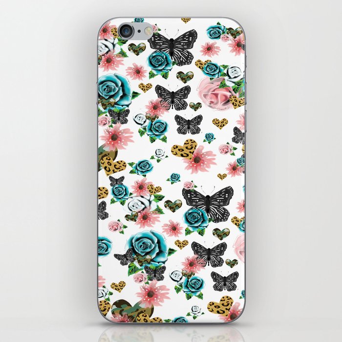 Black Floral iPhone Skin