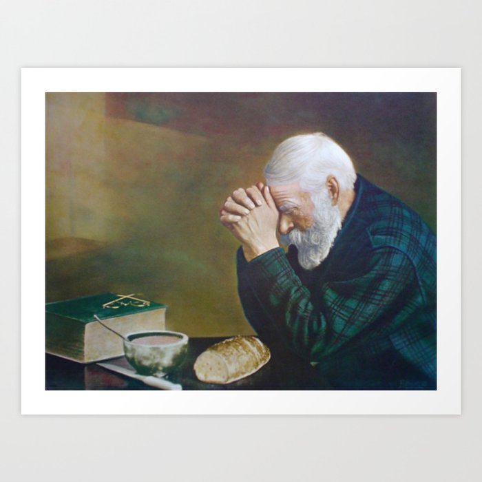 Eric Enstrom Grace Man Praying Over Bread Art Print