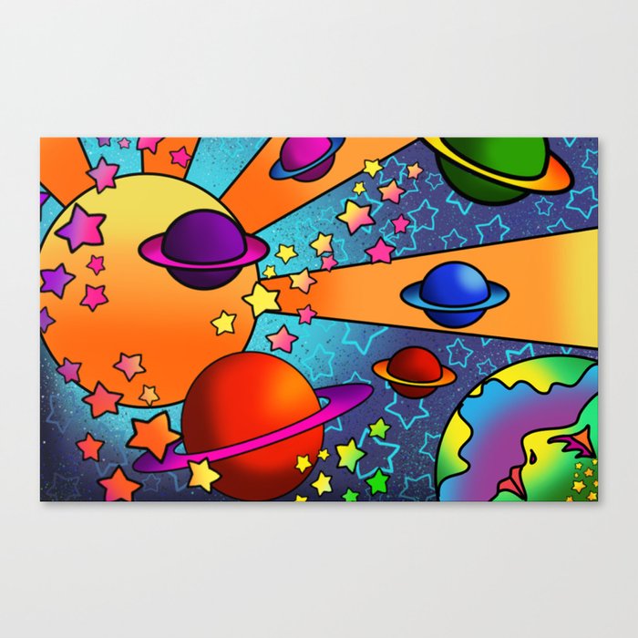 spacey groovy, peter max inspired Canvas Print