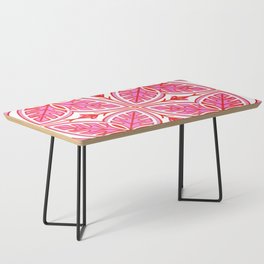 Pink and White Modern Tropical Leaves Coffee Table